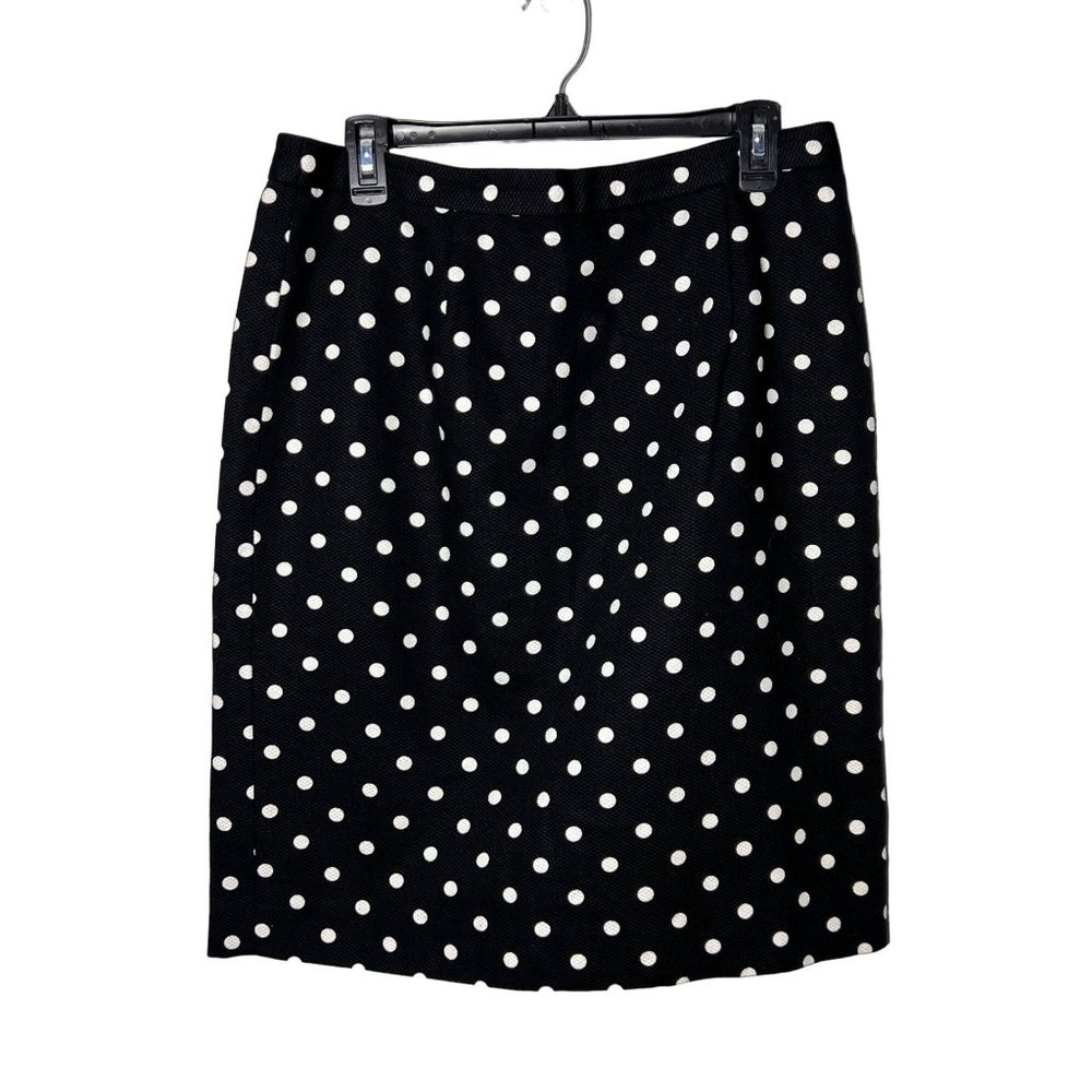 Adrianna Papell black and white polka dot skirt with satin like liner size 14